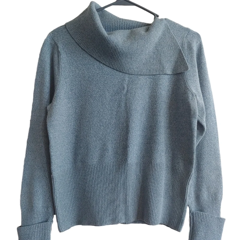 Vintage Blue Turtleneck Sweater Womens Large